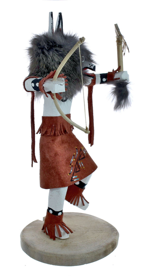 Native American Gray Wolf Kachina Doll NX11475